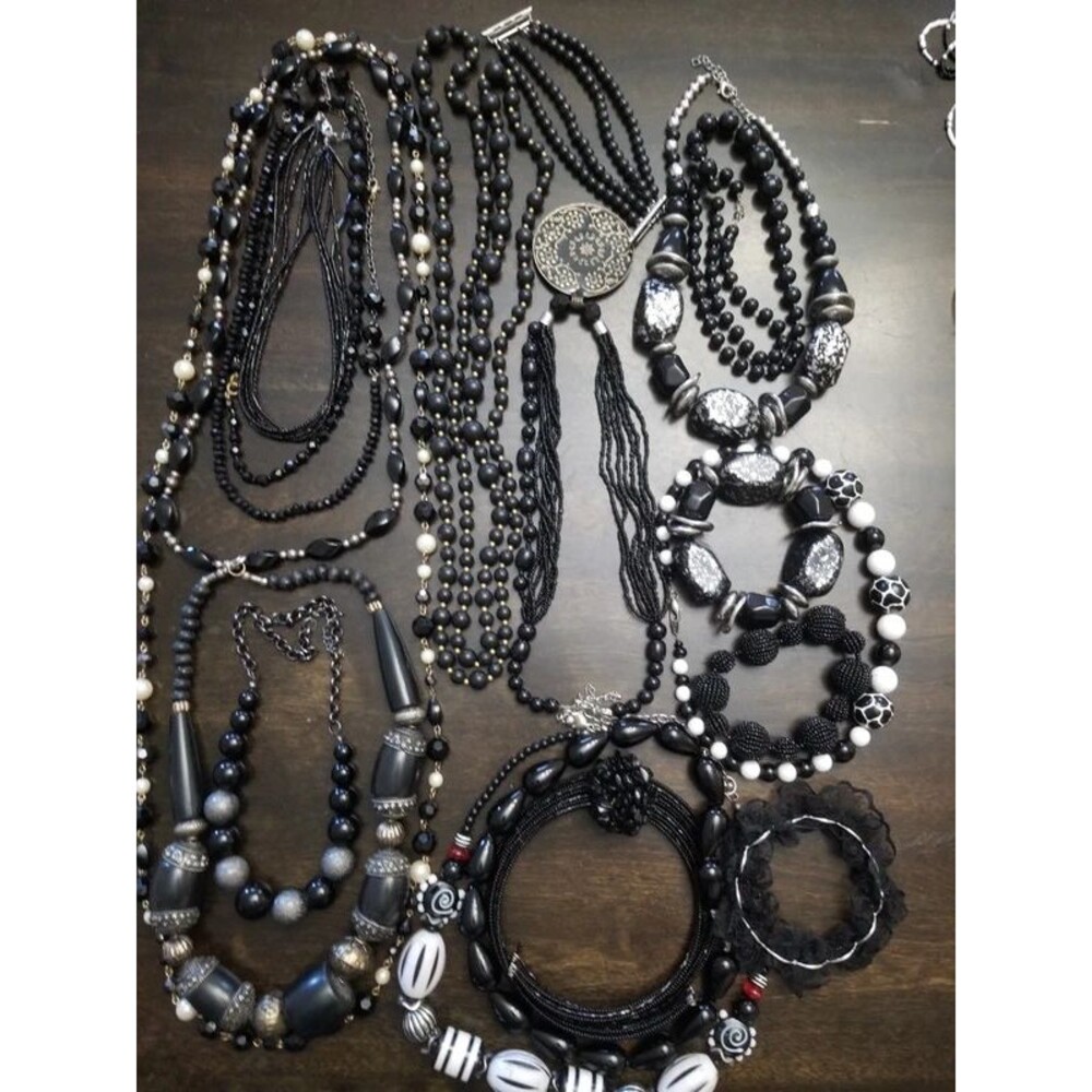 Black Gothic themed jewelry lot